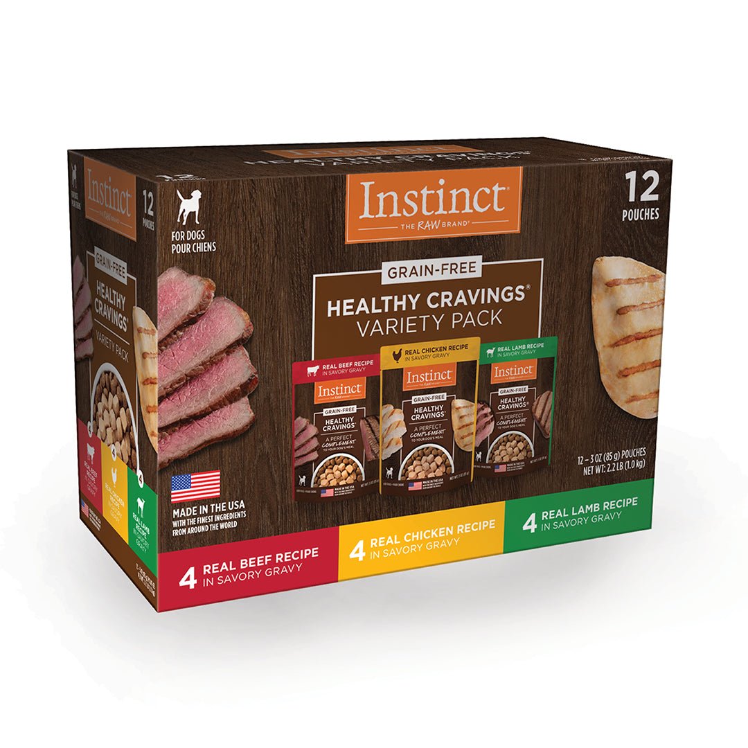 Instinct Original Healthy Cravings Alimento Húmedo para Perro, Mix de Recetas, Pack 12 sobres de 85 g