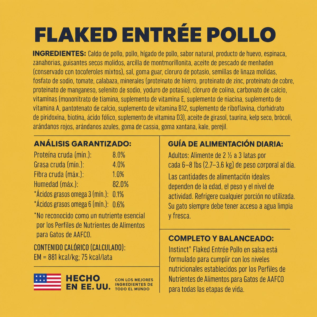 Instinct Alimento Húmedo para Gato Flaked Entrée Pollo 3 oz