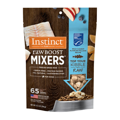 Instinct Raw Boost Mixers Perros, Topper De Pollock Liofilizado, Ingredientes Naturales y Puros, 12.5 Oz