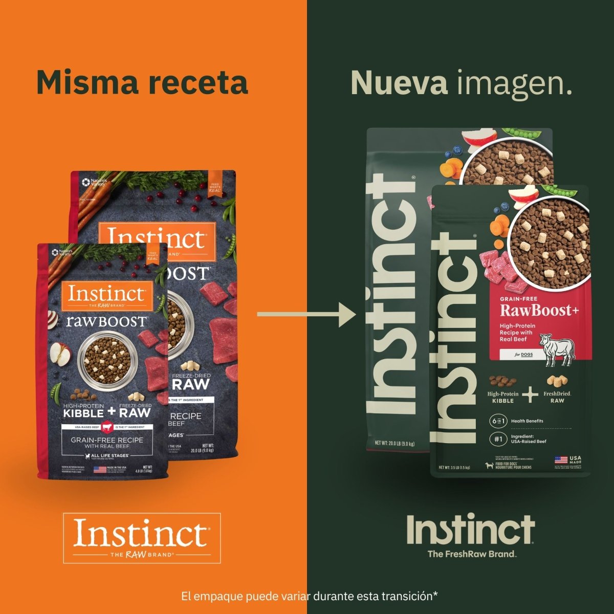 Alimento Para Perros Instinct Raw Boost de Res, Sin Granos - Instinct México