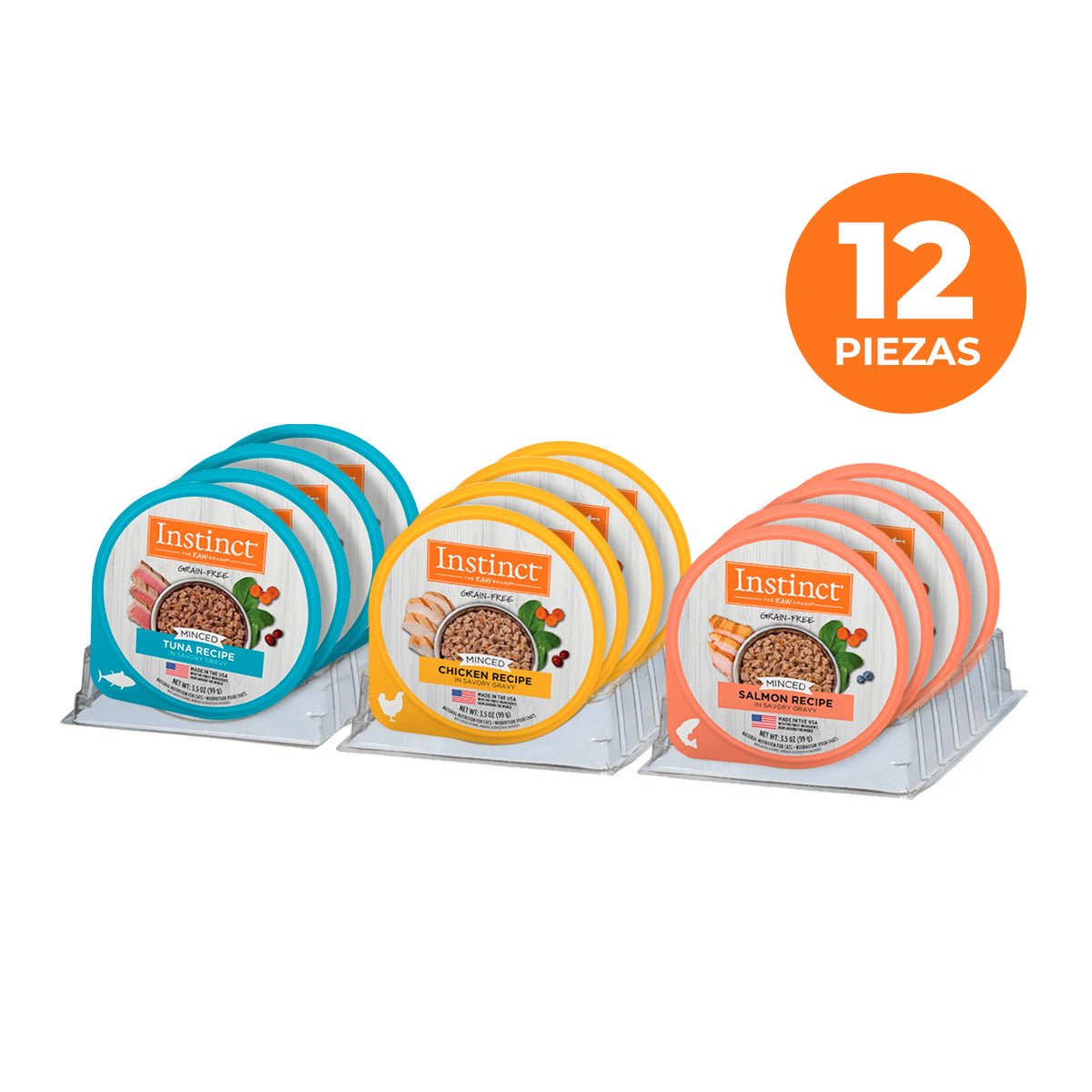 Instinct Alimento Húmedo Gato Minced Cup Variety Pack, Mix de sabores 12 Pack - Instinct México