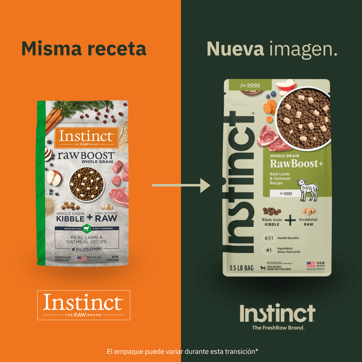 Instinct Raw Boost Croquetas para Perro, Receta de Cordero - Instinct México