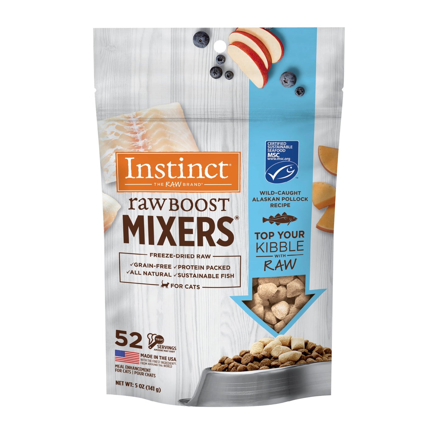 Instinct Raw Boost Mixers Gatos, Pollock Liofilizado Para Potenciar Su Alimentación, 5 Oz - Instinct México