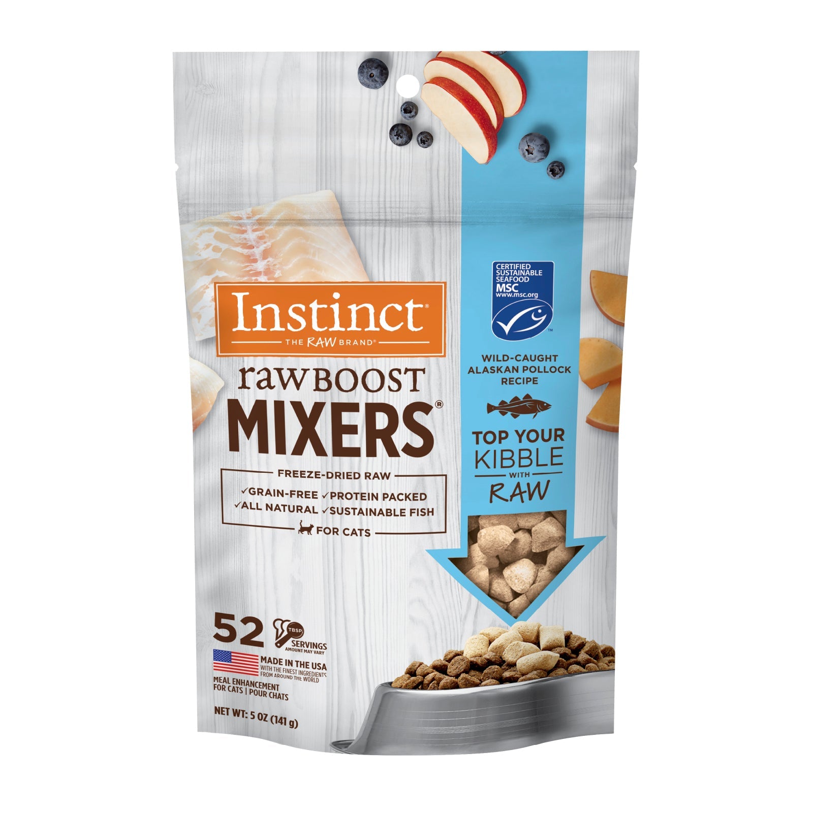 Instinct Raw Boost Mixers Gatos, Pollock Liofilizado Para Potenciar Su Alimentación, 5 Oz - Instinct México