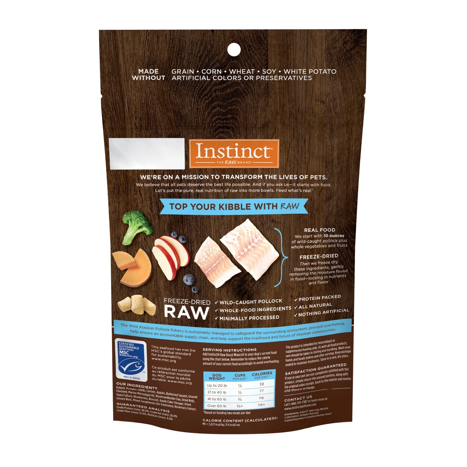 Instinct Raw Boost Mixers Perros, Pollock Liofilizado, Complemento Nutricional Alto En Proteína, 5 Oz - Instinct México