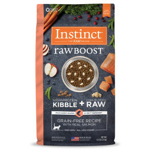 Instinct Raw Boost Salmón Grain Free para Gato, Alimento con Carne Cruda Liofilizada 4.5 lb