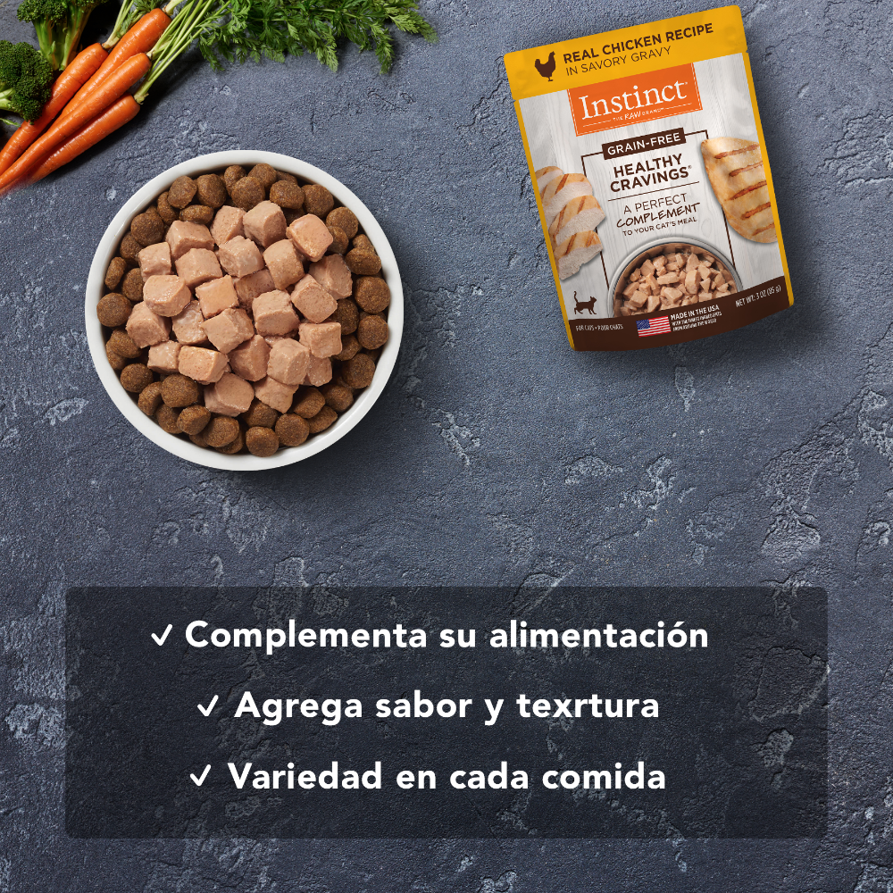 Alimento Húmedo Healthy Cravings Instinct para Gato, Sabor Pollo 85g
