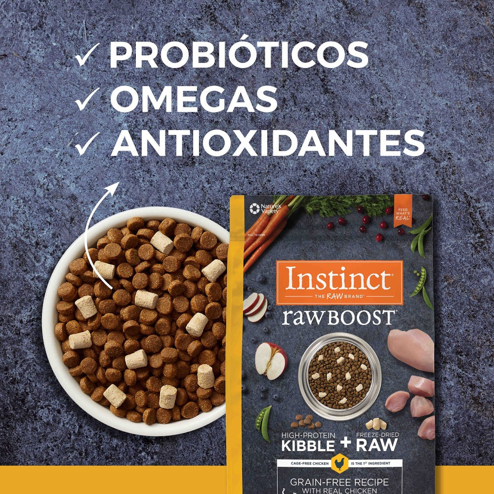 Alimento Para Gatos Instinct Raw Boost, Sabor Pollo Sin Cereales.