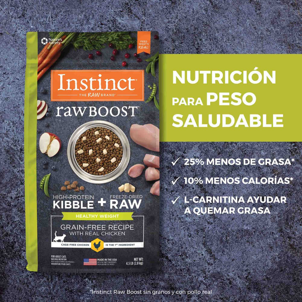 Alimento Para Gatos Instinct Raw Boost Peso Saludable, Sabor Pollo Sin Granos