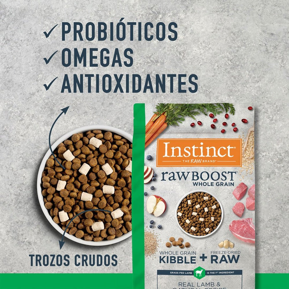 Instinct Raw Boost de Cordero con Carne Cruda y Arroz Integral para Perros 9.07 kg