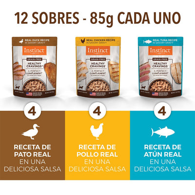 Instinct Original Healthy Cravings Alimento Húmedo para Gato, Mix de Recetas, Pack 12 sobres de 85 g - Instinct México