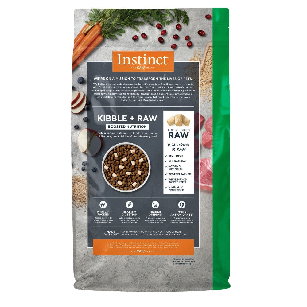 Instinct Raw Boost de Cordero con Carne Cruda y Arroz Integral para Perros 9.07 kg